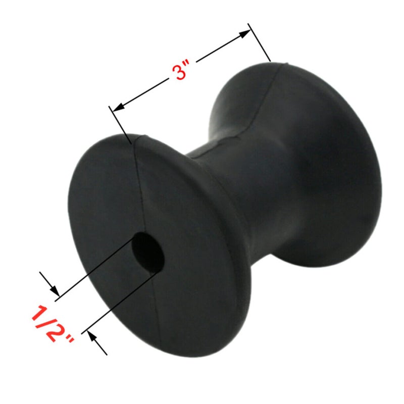 UANOFCN 3" Width Boat Trailer Bow Stop Roller by 1/2" Shaft Non Marking Rubber - Image 3